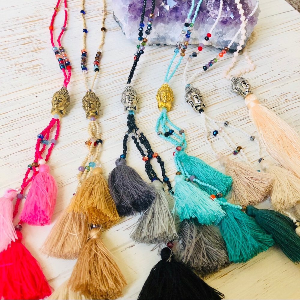 Buddha tassel necklace - Bali jewelry
